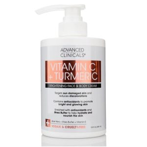 Advanced clinicals, vitamin c + turmeric brightening cream