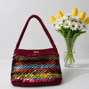 Luxe Starlight Sequin Handmade Crochet Tote Bag